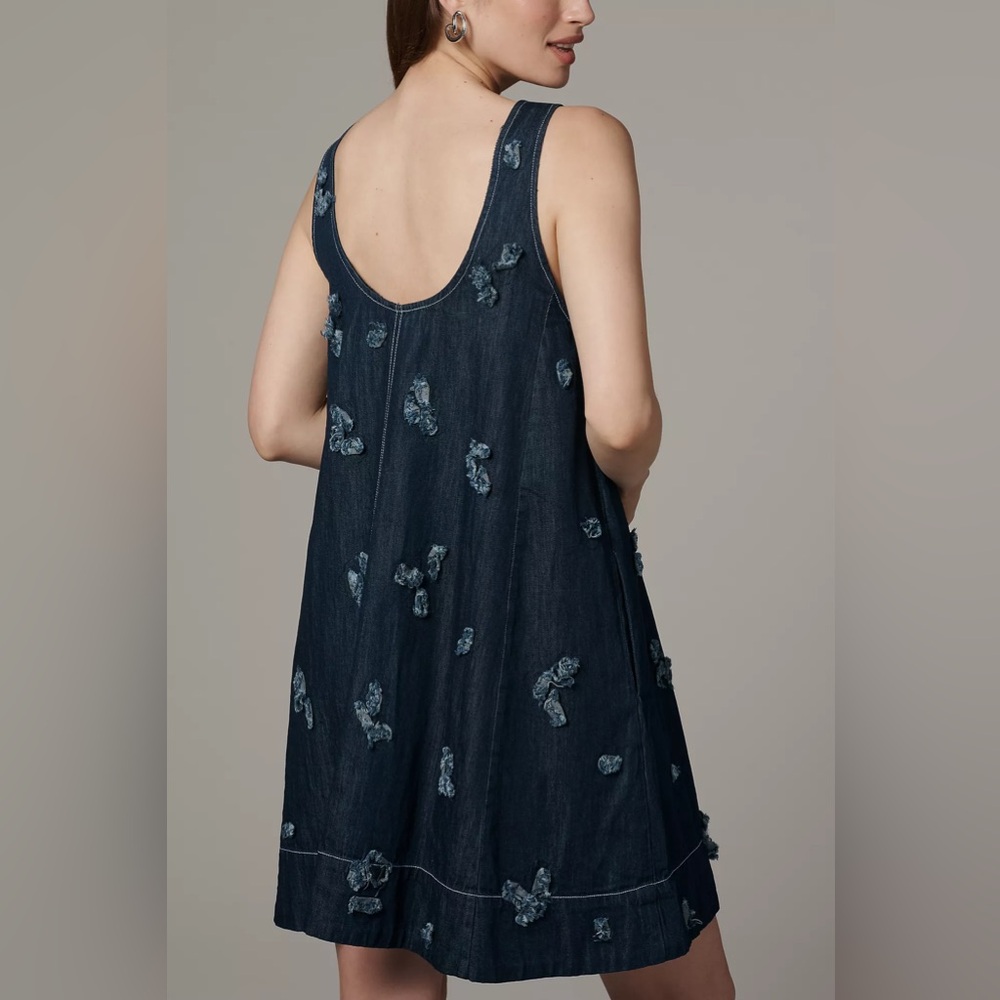 NWT Size XS - The Keiko Embroidered Cotton Denim Mini Dress Maeve (NWT US$ 178) - Picture 6 of 13